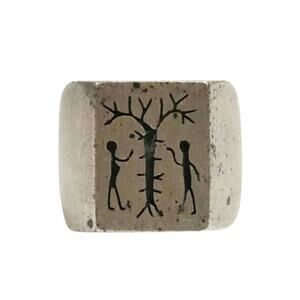 Vintage Sterling Silver Garden of Eden Ring - Adam and Eve, Tree of Knowledge
